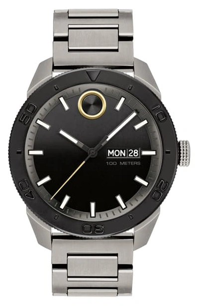 Movado Bold Bracelet Watch, 43.5mm In Grey/ Gunmetal