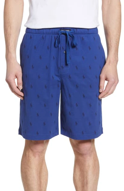 Polo Ralph Lauren Pony Print Lounge Shorts In Blue