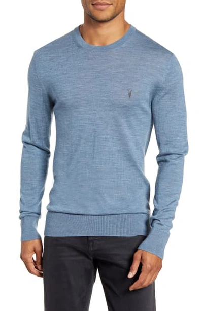 Allsaints Mode Slim Fit Merino Wool Sweater In Chambray Blue Marl