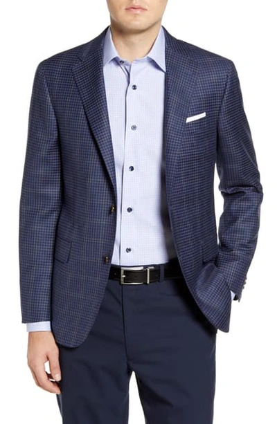 Hickey Freeman Modern H Fit Check Wool Sport Coat In Blue