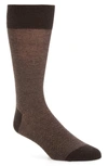 Cole Haan Men's Pique Knit Textured Crew Socks In Chestnut Heather