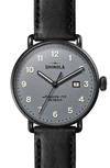 SHINOLA THE CANFIELD LEATHER STRAP WATCH, 43MM,S0120155381