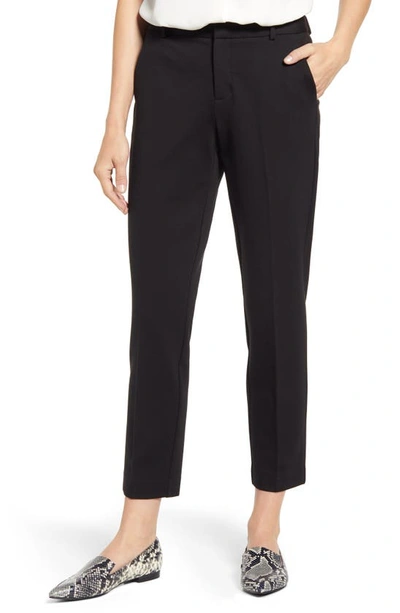 Vince Camuto Stretch Cotton Blend Ankle Trousers In Black
