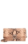Rebecca Minkoff Jean Python-embossed Leather Convertible Clutch In Rosewood/silver
