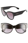 Burberry Women's Square Sunglasses, 54mm In Black/ Black Gradient