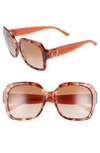 Tory Burch 57mm Square Sunglasses In Cherry Tortoise/ Brown