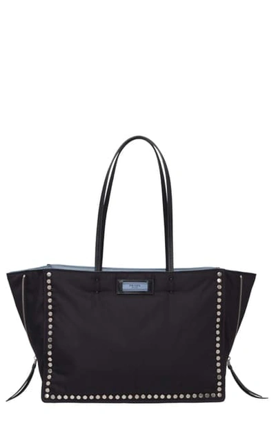 Prada Etiquette Tessuto Nylon Tote - Black In Nero/ Astrale