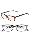 Kate Spade Jodie 50mm Rectangular Reading Glasses In Havana Pattern