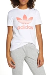 Adidas Originals Adidas Trefoil Tee In White/flareed