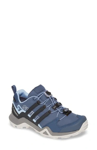 Adidas Originals Terrex Swift R2 Gtx Gore-tex Waterproof Hiking Shoe In Tech Ink/ Carbon/ Glow Blue