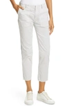 Nili Lotan Jenna Side Tape Crop Pants In Dove Grey W/ Black