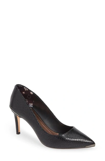Ted Baker Wishiry Pump In Black Snake Print Leather