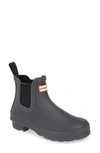 Hunter 'original' Waterproof Chelsea Rain Boot In Black/ Luna