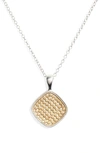 ANNA BECK REVERSIBLE CUSHION PENDANT NECKLACE,4309N-TWT