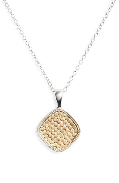 Anna Beck Reversible Cushion Pendant Necklace In Gold/ Silver