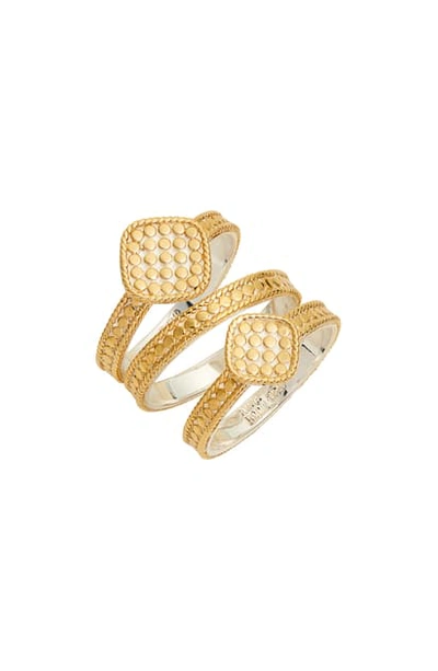 Anna Beck Set Of 3 Cushion Stacking Rings In Gold