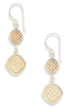 ANNA BECK CUSHION DOUBLE DROP EARRINGS,1798E-TWT