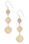 ANNA BECK CUSHION TRIPLE DROP EARRINGS,4314E-TWT