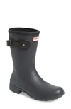 Hunter Original Tour Short Packable Rain Boot In Luna/ Black