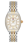 Michele Releve Diamond Two-tone Watch Head & Interchangeable Bracelet, 31mm X 32mm In Silver/ Gold
