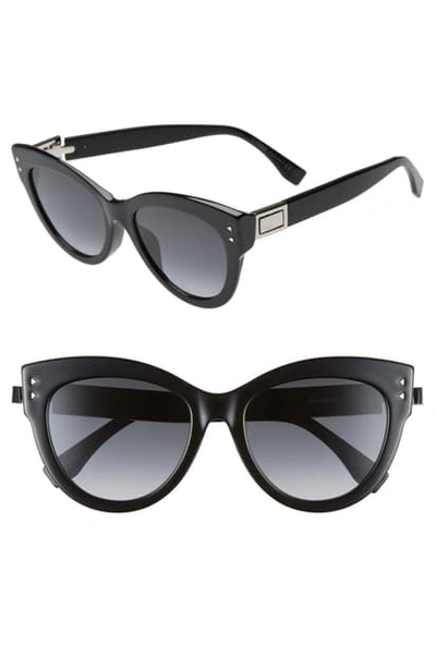 Fendi 54mm Special Fit Gradient Cat Eye Sunglasses In Black