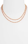 Madewell Beadlink Choker Necklace In Bright Garnet