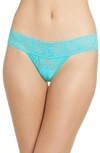 Hanky Panky Regular Rise Lace Thong In Blue