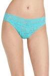 Hanky Panky Regular Rise Lace Thong In Seafoam
