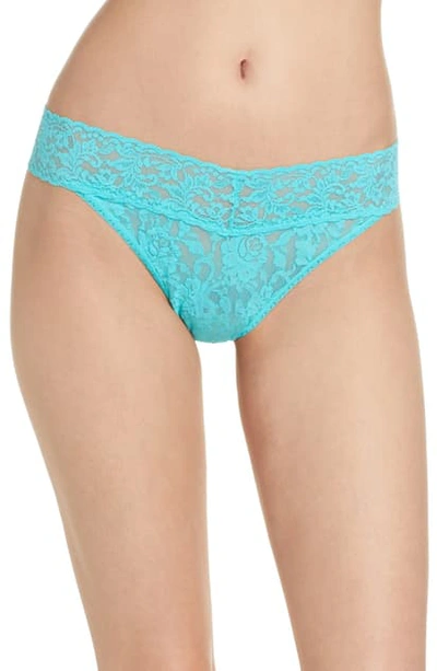 Hanky Panky Regular Rise Lace Thong In Seafoam