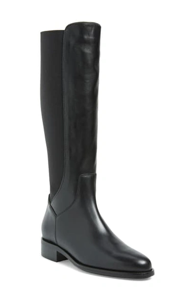 Aquatalia Neda Tall Weatherproof Boot In Black Calf/elastic