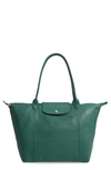 LONGCHAMP LE PLIAGE CUIR LEATHER TOTE - GREEN (NORDSTROM EXCLUSIVE),L1899737HTA80
