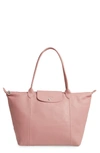 Longchamp Le Pliage Cuir Leather Tote - Pink (nordstrom Exclusive) In Blush