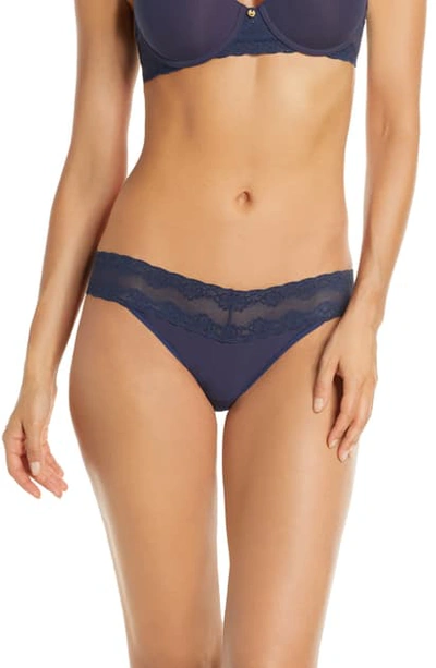 Natori Bliss Perfection Thong In Deep Navy
