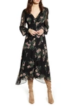 ASTR Floral Long Sleeve Midi Dress,ADR100376
