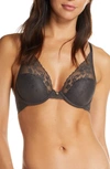 Natori Cherry Blossom Convertible Underwire Bra In Dk Grey