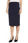 Vince Camuto Ponte Midi Skirt In Classic Navy