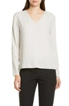 Hugo Boss Ivala V-neck Blouse In Moon Grey