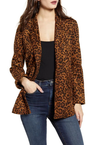 Blanknyc Leopard Print Faux Suede Blazer In On The Prowl