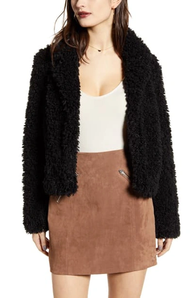 Blanknyc Faux Fur Teddy Coat In Licorice