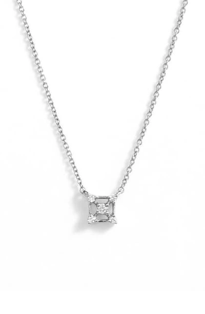 Dana Rebecca Designs Square Diamond Pendant Necklace In White Gold/ Diamond