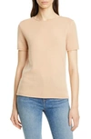 Theory 'tolleree' Short Sleeve Cashmere Pullover In Fawn