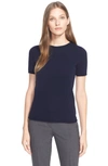 Theory 'tolleree' Short Sleeve Cashmere Pullover In Deep Navy