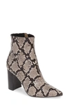 Jeffrey Campbell Raven Bootie In Snake Print Faux Leather