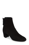 Agl Attilio Giusti Leombruni Almond Toe Bootie In Black Suede