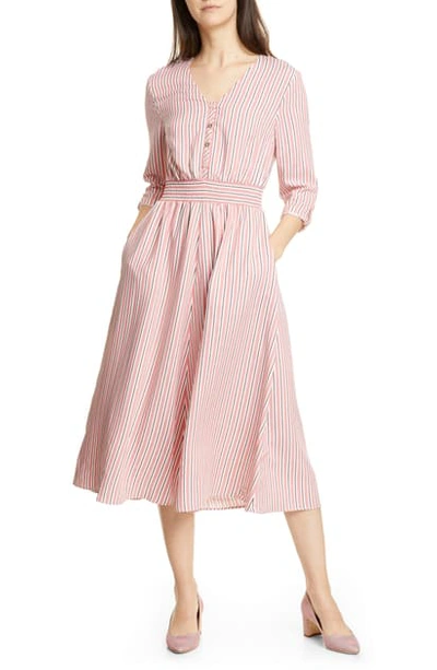 Ted Baker Colour By Numbers Stripe Midi Shirtdress In Pink