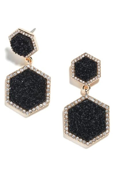 Baublebar Ashaya Hexagon Drusy Drop Earrings In Black
