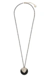 VINCE CAMUTO CRYSTAL HEART DISC PENDANT NECKLACE,VJ-500867