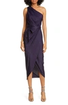 TED BAKER ZOEII ONE-SHOULDER FAUX WRAP DRESS,WMD-ZOEII-WC9W