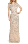 MAC DUGGAL SEQUIN FRINGE DETAIL GOWN WITH TRAIN,4715