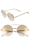Dolce & Gabbana Women's Brow Bar Round Sunglasses, 54mm In Gold/ Gold Gradient Mirror
